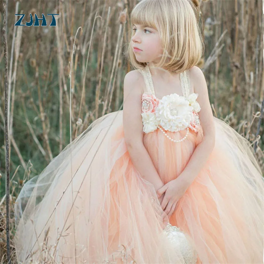 ZJHT Baby Girls Cosplay Tutu Fancy Dress Children Princess Wedding Festival Party Kids Flower Rainbow Sleeveless Dresses MY105 | Детская