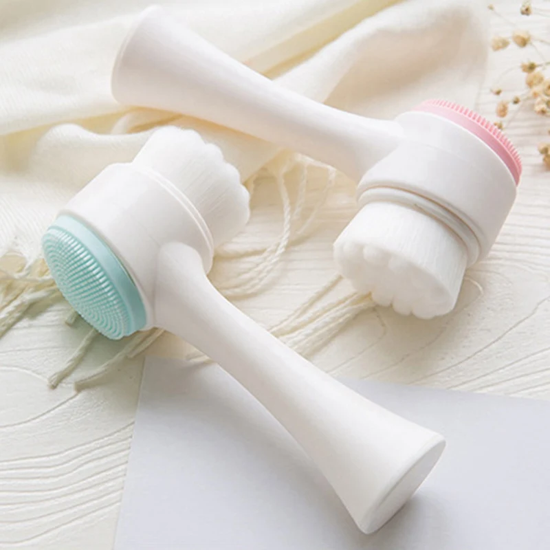 Двусторонняя ультратонкая силиконовая 3D щетка для мытья лица|Аппликатор теней