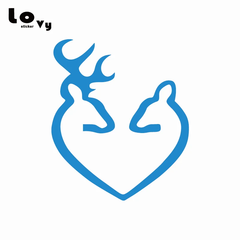 Виниловая наклейка для автомобиля Browning Deer Doe Heart Love забавная с животными