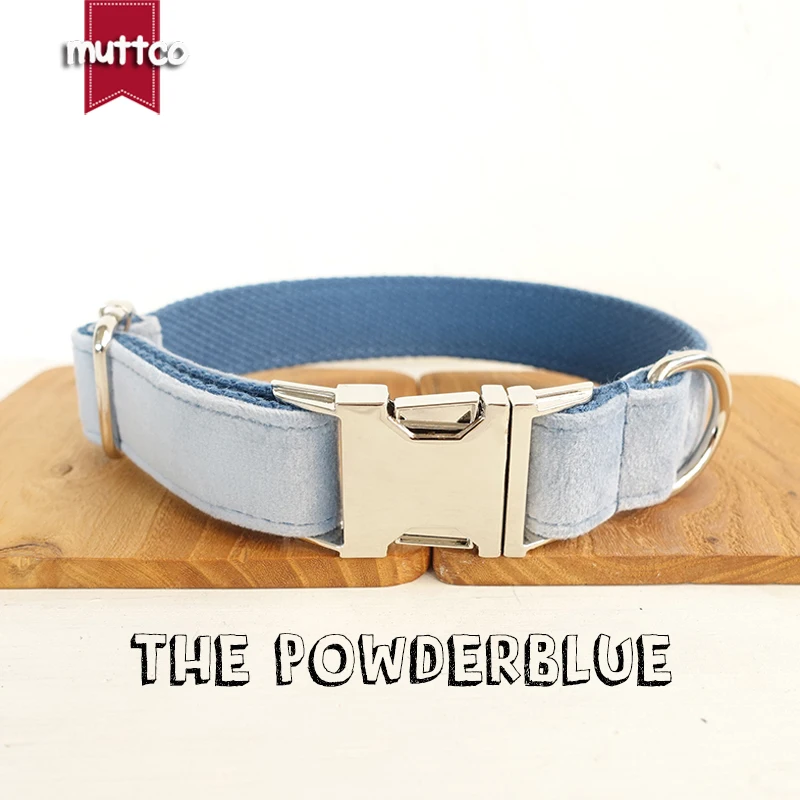Индивидуальный индивидуальный ошейник MUTTCO для собак прочный POWDERBLUE домашних