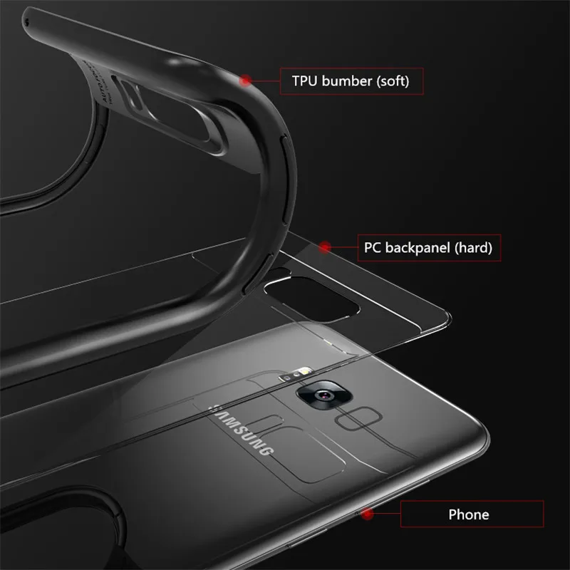 Противоударный чехол для samsung Galaxy S8 S9 плюс Note8 Дело Мягкие силиконовые ТПУ