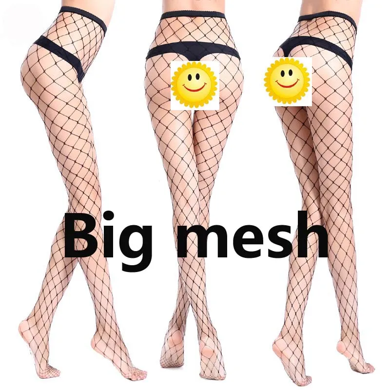 big mesh Для женщин колготки в сеточку с вырезами пикантные высокие эластичные утягивающие рыбы сетчатые чулки черные модные сетчатые чулки колготки S07 - Цвет: big mesh