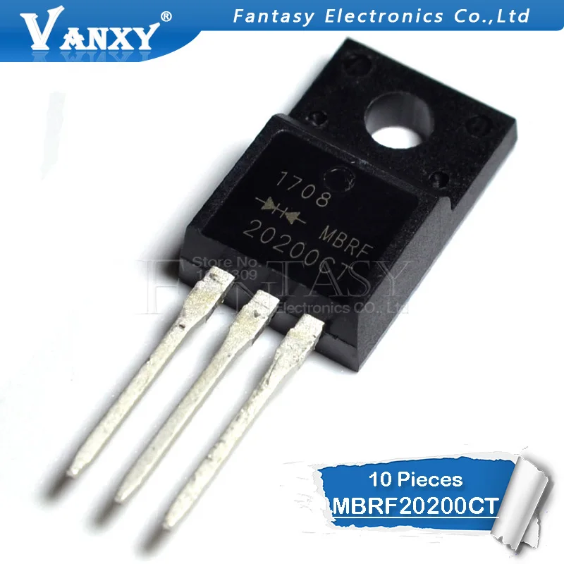 10 шт. MBRF20200CT TO-220F MBRF20200-220 20200CT 20A 100V TO-220 MBRF20200CTG