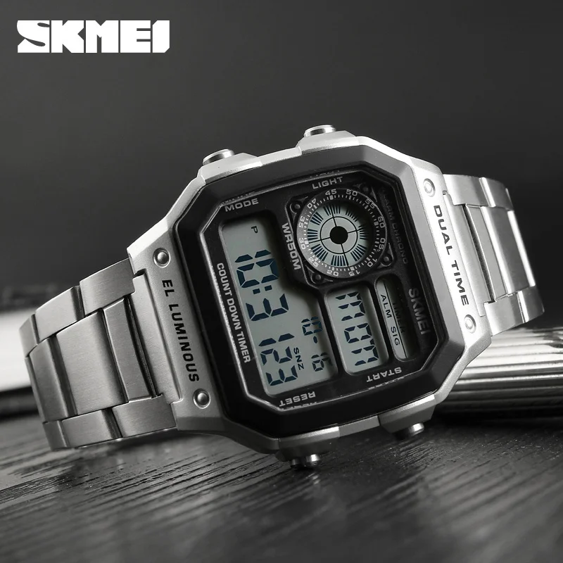 SKMEI Роскошные спортивные часы мужские светодиодные цифровые электронные из
