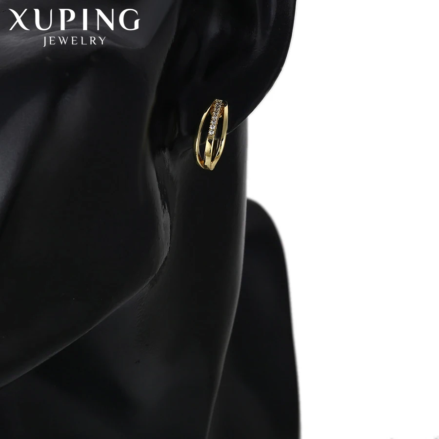 Женские серьги Xuping модные элегантные золотого цвета с покрытием лидер продаж - Фото №1