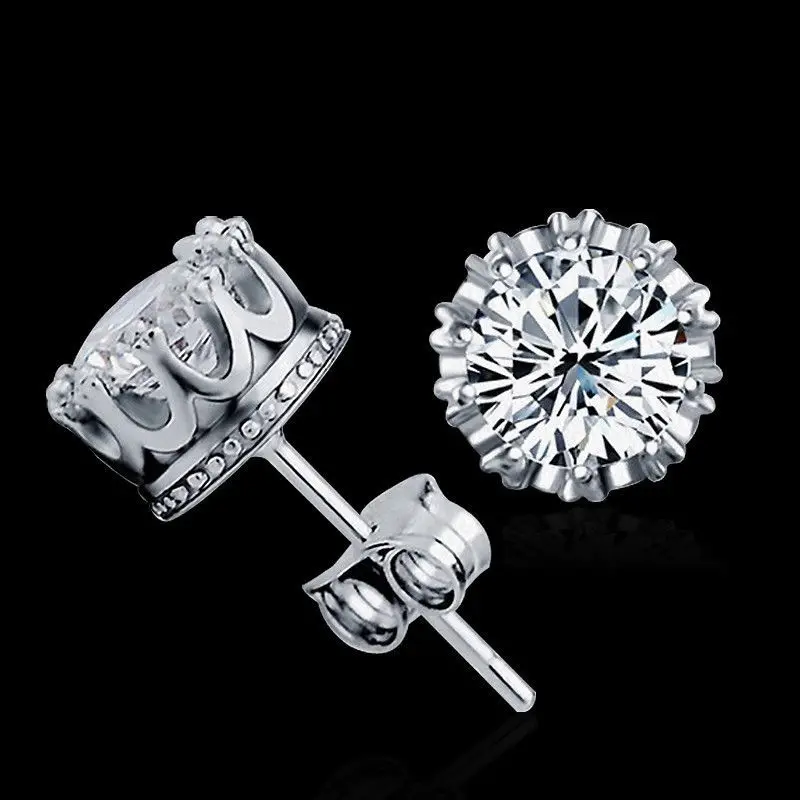 Женские серьги гвоздики с фианитом 1 пара|jewelry earring cards|jewelry goldjewelry tin |