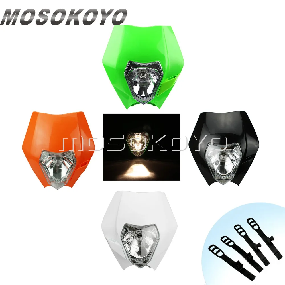 Оранжевого и белого цветов в стиле хип черный фары для мотокросса Dirt Bike Enduro
