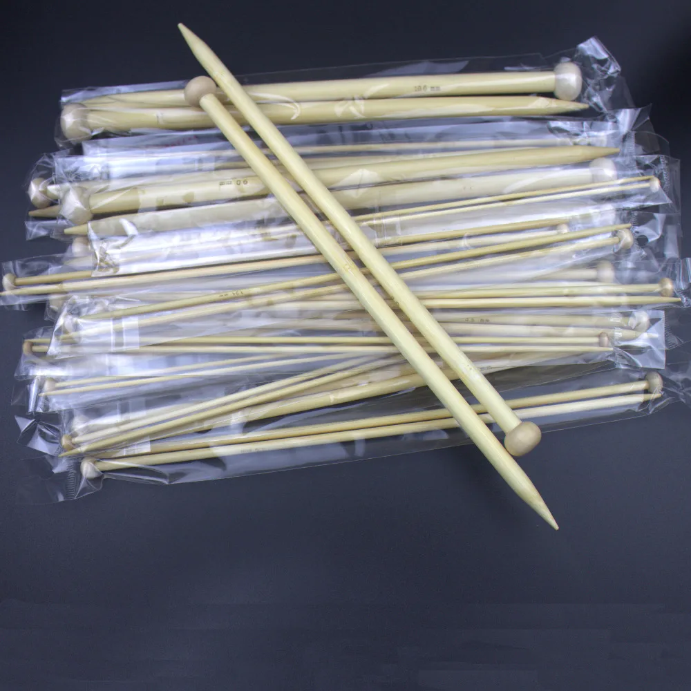 Реальное фото Набор вязаных спиц из бамбука 18 размеров набор гладких высокого