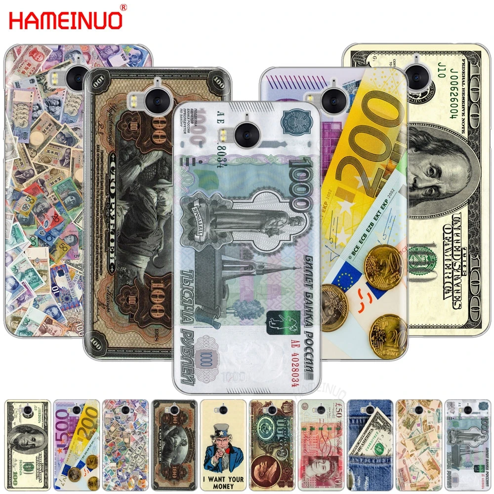 HAMEINUO денежные деньги доллар рубль чехол для мобильного телефона huawei honor 3C 4X 4C 5C 5X 6