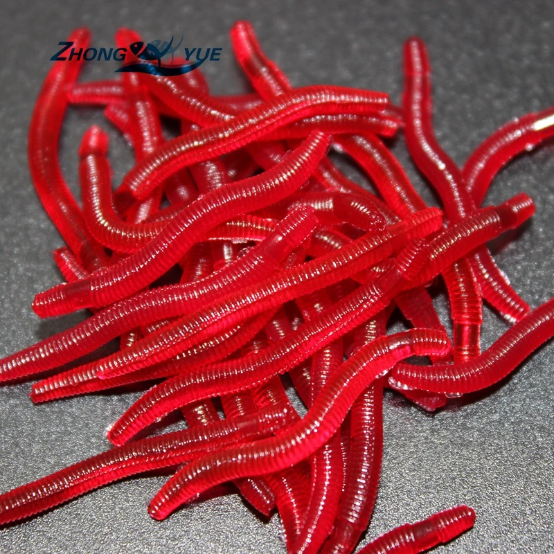 200 шт./лот 3 5 см искусственные дождевые красные черви искусственная рыболовная