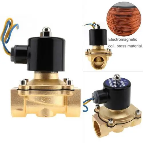 Электромагнитный клапан 12В 220В пневматический для воды масла гелия газа латунный