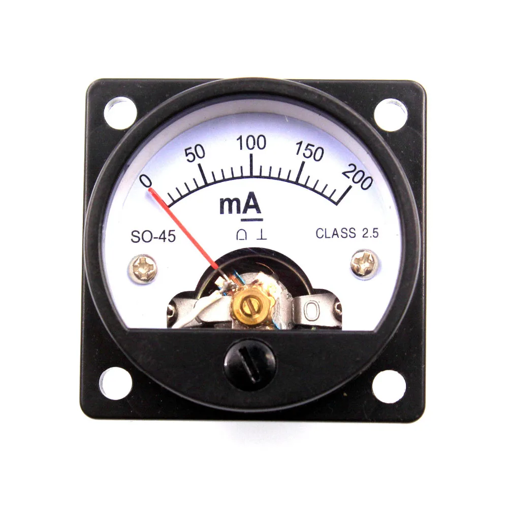 

2PCS 45mm DC200mA Round Moving Coil Panel Meter Ammeter for Vintage 2A3 300B 6550 211 KT88 845 Tube Amplifier DIY