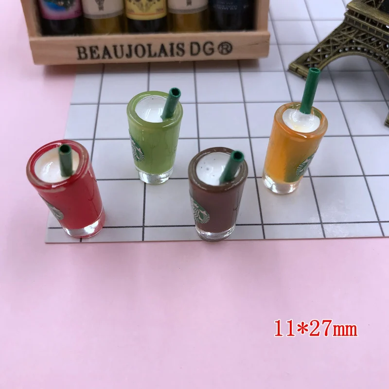 mix color Смола Горячая миниатюрные милые кавайные чашки, смолы кабошоны для телефона деко, ювелирные аксессуары DIY - Цвет: mix color