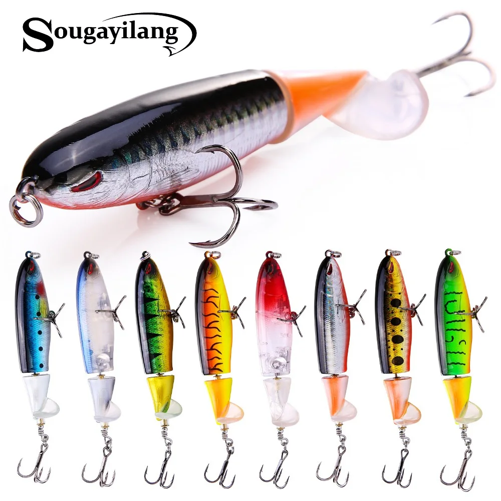 Sougayilang 1 шт. Реалистичная Рыболовная Приманка 12 см 14 г Topwater вращающийся хвост бас