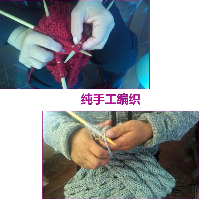 Женская вязаная шапка BomHCS однотонная теплая и шарф ручной работы вязаные крючком