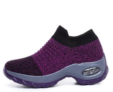 0002 purple JIANBUDAN/дышащие легкие женские кроссовки; Новинка года; обувь для фитнеса с трикотажной сеткой; Повседневная Удобная Обувь для ползания; Размеры 35-42 - Цвет: 0002 purple