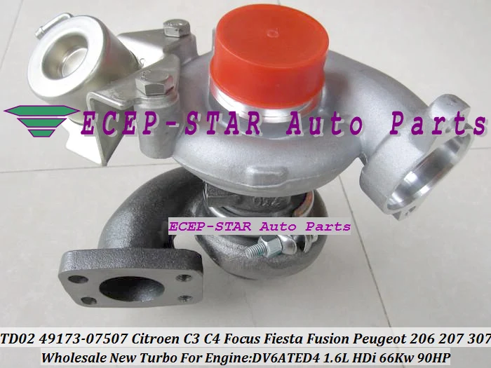 Бесплатная доставка TD02 49173-07508 49173-07504 турбина для FORD Focus Fiesta Fusion C-MAX 207 307 Berlingo Citroen C3