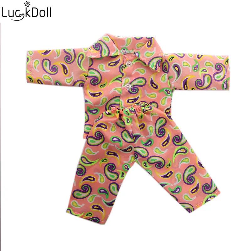 LUCKDOLL высокое качество Pajamats подходит 18 дюймов Американский 43 см Кукла одежда аксессуары, игрушки для девочек, поколение, подарок на день рождения - Цвет: n1446