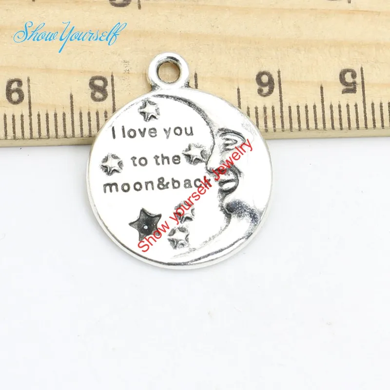 Тибетские посеребренные Подвески с надписью I Love You to the Moon and Back для ожерелья