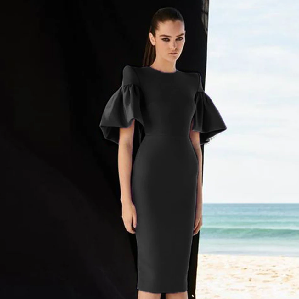 

Женское облегающее платье с коротким рукавом DressBird, черное, фиолетовое облегающее платье миди в стиле Звезд, для подиума, для клуба, для лета