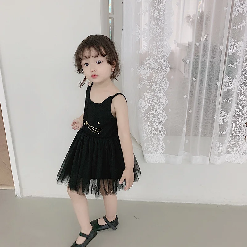 2019 Girls dress summer hot sale sweet Korean Edition sleeveless kids Newborn black party princess 1-5 years | Детская одежда и