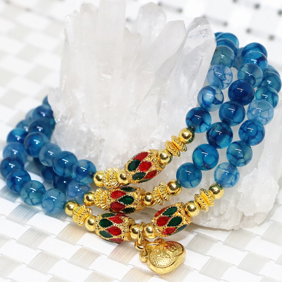 Золотой распорный Длинный эластичный женский многослойный браслет из