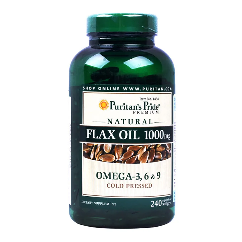 Free Shipping Flax Oil 1000 mg Omega-3,6& 9 cold pressed 240 pcs