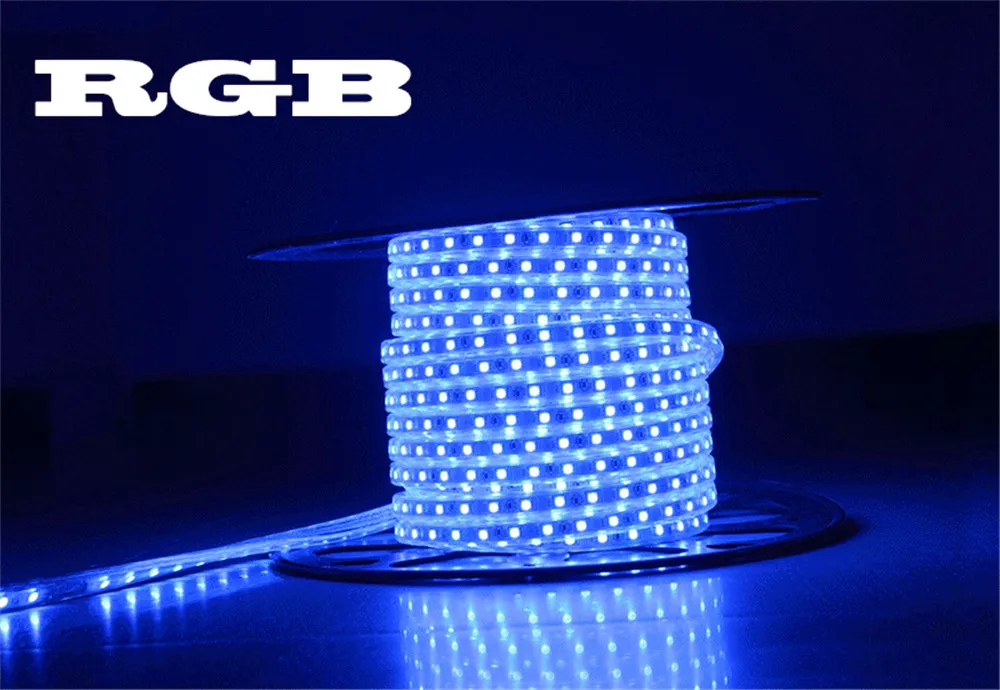 110V Светодиодные ленты светильник RGB Водонепроницаемый лента AC110V гибкий неоновый светодиодный светильник уличный Декор Светильник с помощью приложения на телефоне и пульт дистанционного управления 1 м 5 м 10 м