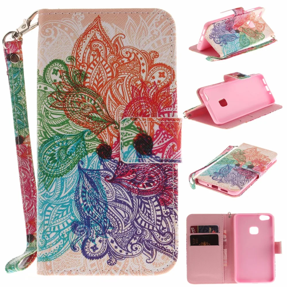 QuShar Good Quality Printed Wallet Case for Huawei p10 Lite Flip Leather Stand Card Slot Cover p10lite Phone Bag | Мобильные