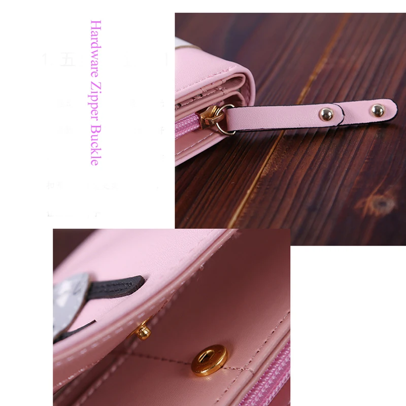 

BONAMIE Fashion Envelope Women Wallet Cat Cartoon Long Clutch Wallet Creative Female Card Holder Girls PU Wallet Coin Purse