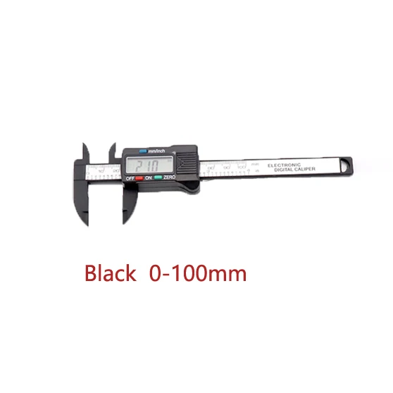 black 100mm HIREED 6 дюймов 100 мм 150 мм Цифровой Электронный штангенциркуль линейка углеродное волокно композитный тестер - Цвет: black 100mm