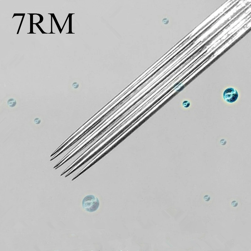 Коробка из 50 одноразовых стерилизованных игл для татуировок 7RM (7 изогнутых
