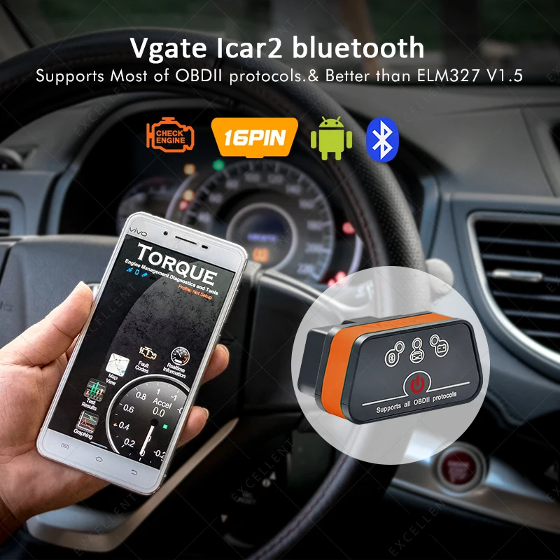 Считыватель кода Vgate iCar2 ELM327 OBD2 bluetooth-сканер Икар 1 5 wifi mini elm 327 OBDII диагностический