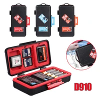 lensgo d910 camera battery storage box sd cf xqd memory card case waterproof aa battery organizer for 2 camera batteries holder