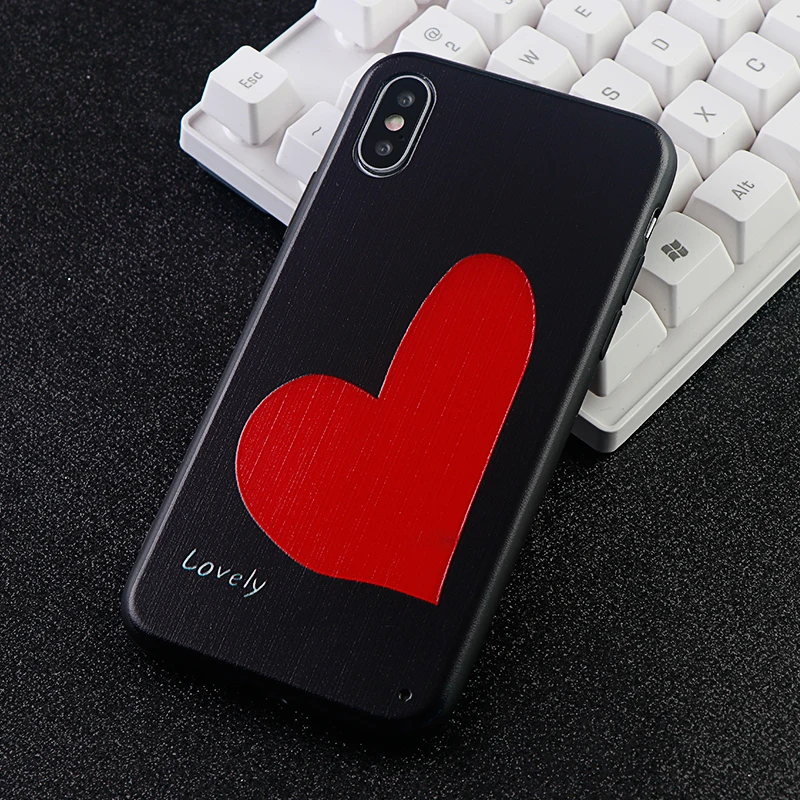 Чехлы для IPhone 6 s 7 8 Plus X XS MAX XR с сердечком мягкий силиконовый чехол из ТПУ мобильный