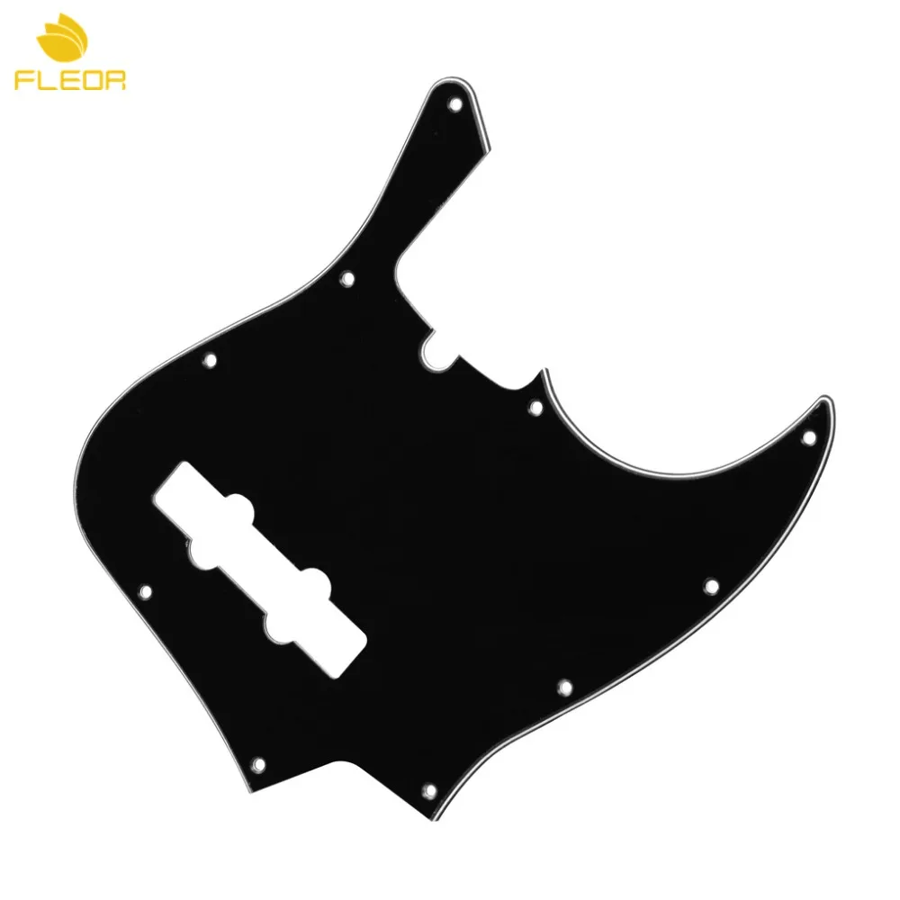 FLEOR Jazz JB Bass Pickguard Pick Guard Scratch Plate Black 3Ply &amp Screws for 4 String Guitar Accessories | Спорт и развлечения
