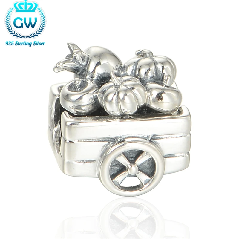 Европейский Стиль 925 пробы серебряные тыквы Подвески Fit Серебряный браслет-Китай