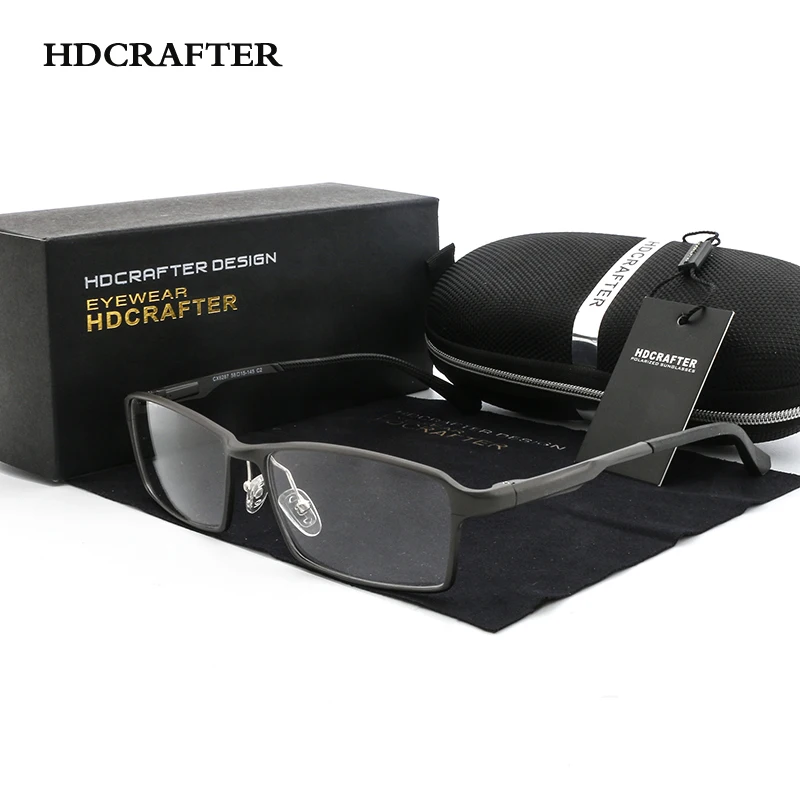 

HDCRAFTER Urltra-светильник, оправа для очков из алюминиево-магниевого сплава, мужская оправа для очков по рецепту, оправа для очков с прозрачными л...
