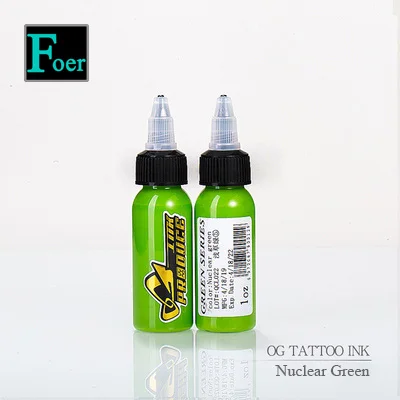 Nuclear Green O.G микроблейдинг пигмент чернила для татуажа Перманентный макияж Пигмент зеленая Группа 1 унция/30 мл Краска для татуировки боди-арт краски - Цвет: Nuclear Green