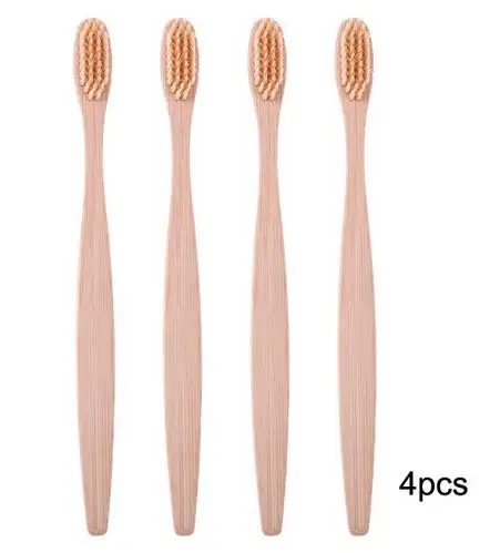 4pcs 10/4 шт./лот древесины зубная щетка "Радуга" бамбуковой ручкой Зубная щётка мягкие волокна отбеливание Радуга деревянная ручка зубная мягкий набор кистей для макияжа - Цвет: 4pcs
