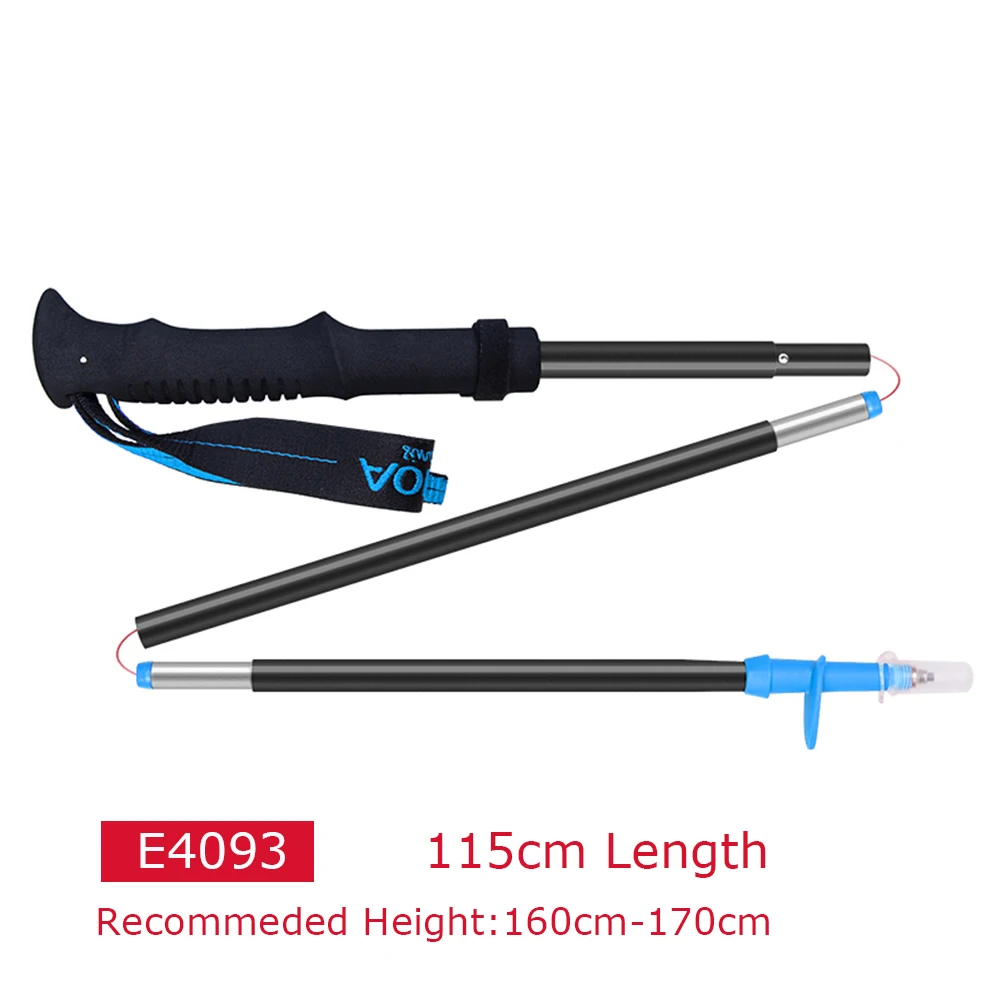 Blue 115cm-E4093 1 шт AONIJIE трехслойный складной Сверхлегкий Быстрый замок треккинговые палки походные палки трость для бега алюминиевый сплав - Цвет: Blue 115cm-E4093