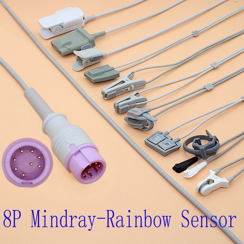 Совместимый 8 контактный датчик Mindray T5 T8 Rainbow tech Spo2 для