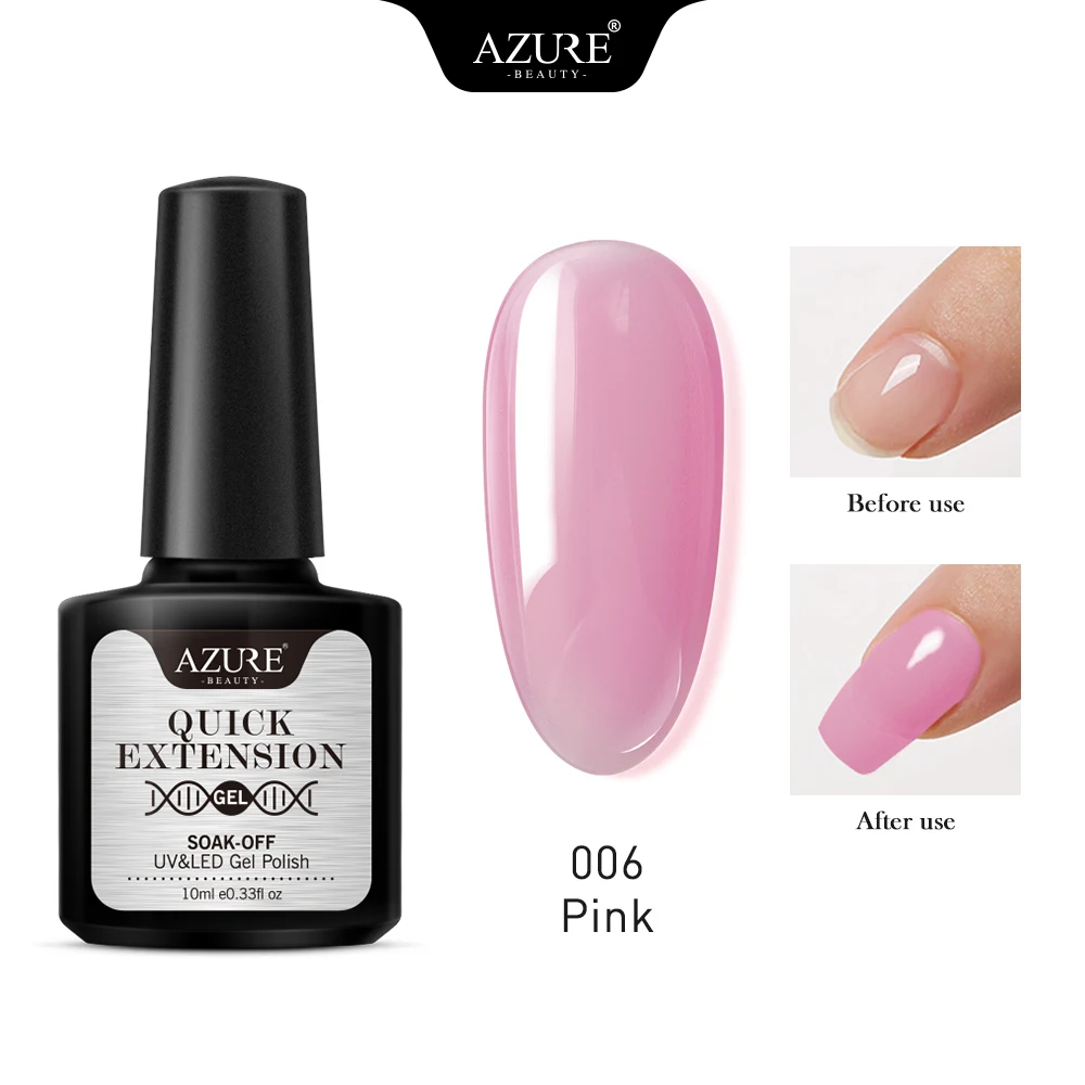 06 AZURE BEAUTY расширение строитель УФ-гель для ногтей Полупостоянный прозрачный удлиняющий Гель-лак для ногтей долговечный строительный гель - Цвет: 06