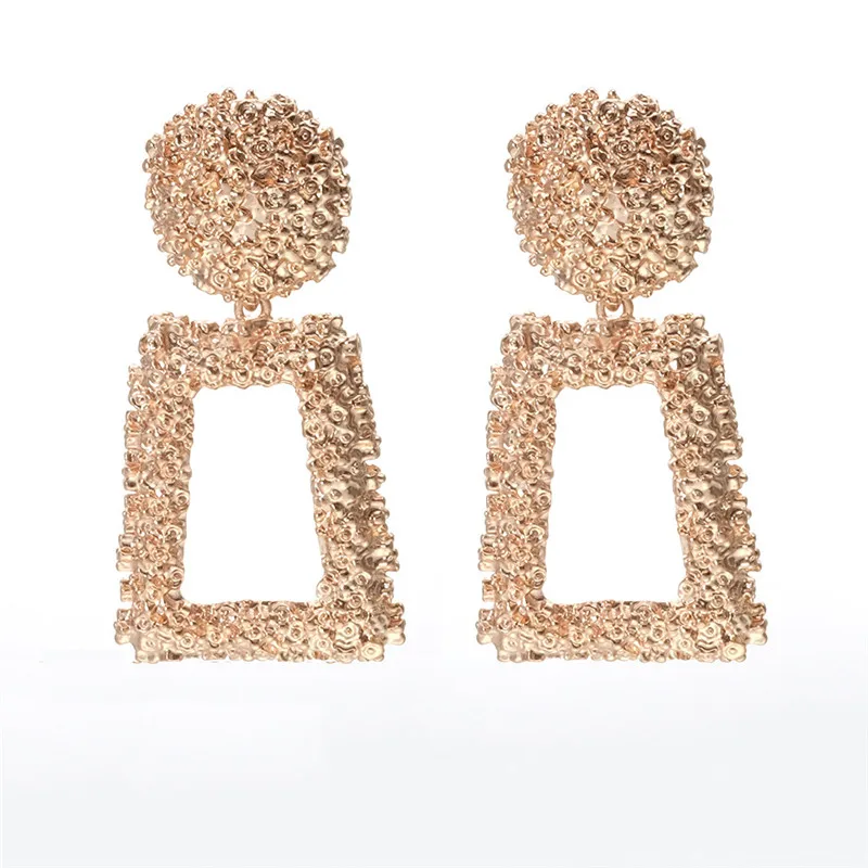 Женские винтажные серьги в стиле панк большие золотого цвета эффектные летние