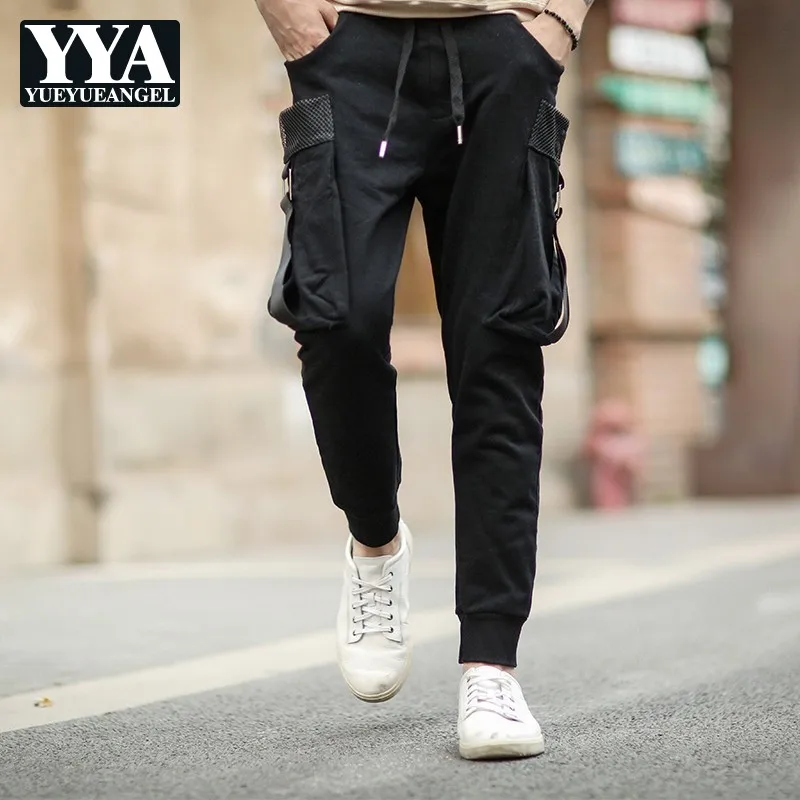 Новинка 2020 модные мужские брюки джоггеры до щиколотки с эластичным поясом