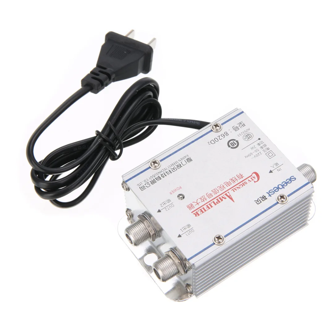 Горячая 1 шт. 2Way CA tv VCR ТВ антенна усилитель сигнала низкий уровень шума тока дизайн CA ТВ усилитель сплиттер 220 в 45-860 МГц