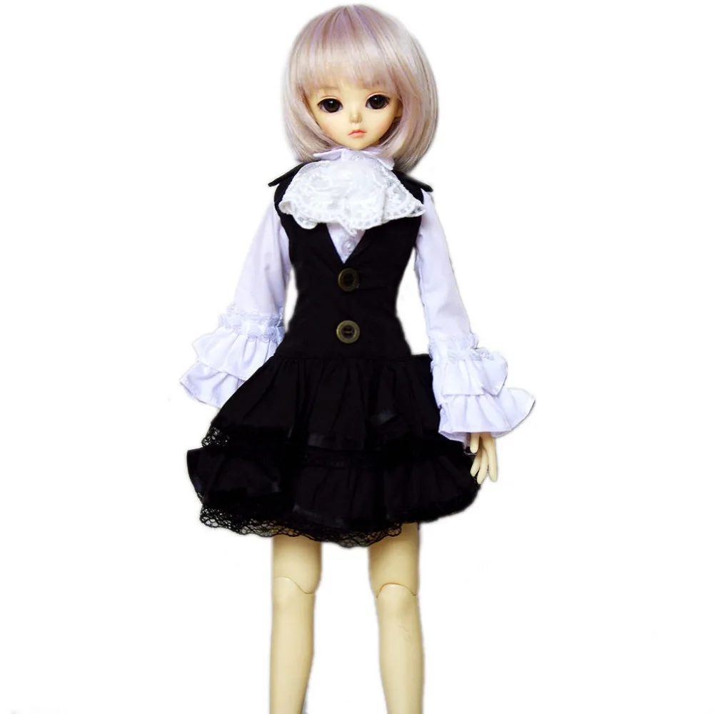 

[Wamami] 243 #1/4 BJD MSD кукла черное платье белая рубашка с кружевным воротником