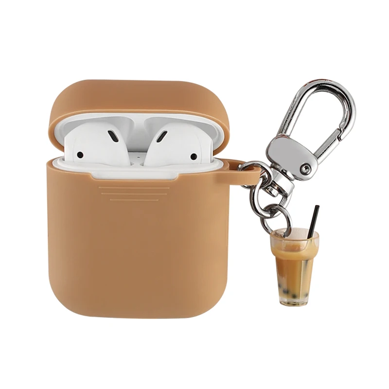 

New Cute Silicone Wireless Bluetooth Headset Charging Box For Airpods Silicone Earphone Cover Protective Case With Pendant