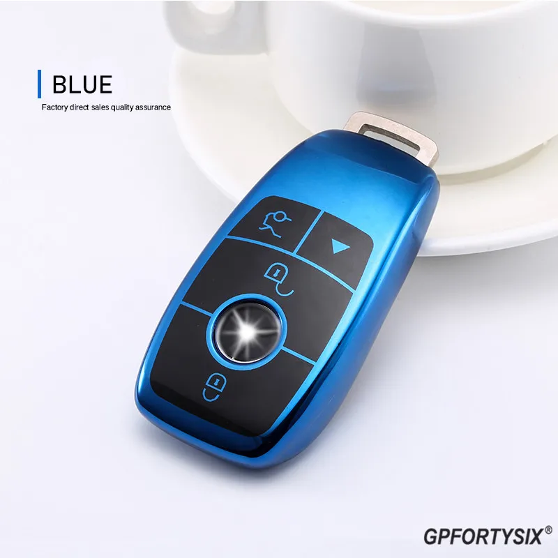 Car Key Case For Mercedes Benz 2016 2017 2018 E S Class Full Coverage Soft TPU Bag Shell Cover Holder Keyring Auto key shell | Автомобили