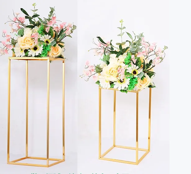 13 шт. Золотой DIY цветок колонна-подставка металлический реквизит стойка грандиозное событие сценический фон цветок дорога ведущий стеллаж для свадьбы центральный